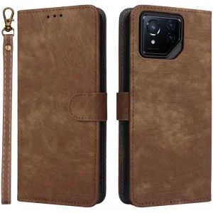 Phonesta Vintage Skin Book Wallet Klapphülle für Asus ROG Phone 8/8 Pro - Braun