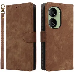 Phonesta Vintage Skin Book Wallet Klapphülle für Asus Zenfone 10 - Braun