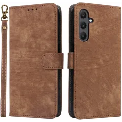 Phonesta Vintage Skin Book Wallet Klapphülle für Samsung Galaxy A25 - Braun