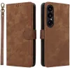 Phonesta Vintage Skin Book Wallet Klapphülle für Sony Xperia 1 VII - Braun