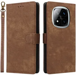Phonesta Vintage Skin Book Wallet Klapphülle für Xiaomi Redmi Note 14 Pro 4G - Braun