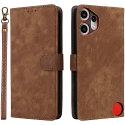 Phonesta Vintage Skin Book Wallet Klapphülle für Nothing CMF Phone 2 Pro - Braun