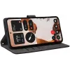 Phonesta Vintage Skin Book Wallet Klapphülle für Nothing CMF Phone 2 Pro - Schwarz 3
