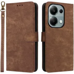 Phonesta Vintage Skin Book Wallet Klapphülle für Xiaomi Redmi Note 14S/13 Pro / Xiaomi Poco M6 Pro - Braun