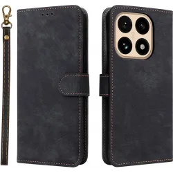 Phonesta Vintage Skin Book Wallet Klapphülle für Xiaomi 15T - Schwarz