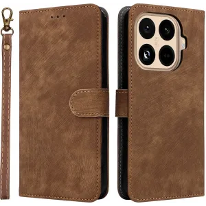 Phonesta Vintage Skin Book Wallet Klapphülle für Xiaomi 15T Pro - Braun