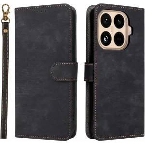 Phonesta Vintage Skin Book Wallet Klapphülle für Xiaomi 15T Pro - Schwarz