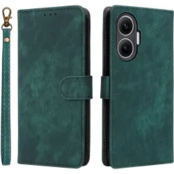 Phonesta Vintage Skin Book Wallet Klapphülle für Xiaomi Poco F7 - Grün