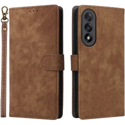 Phonesta Vintage Skin Book Wallet Klapphülle für OnePlus Nord 5 - Braun