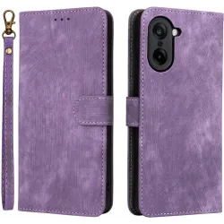 Phonesta Vintage Skin Book Wallet Klapphülle für OnePlus Nord CE5 - Lila