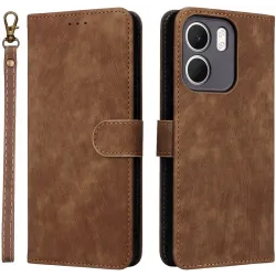 Phonesta Vintage Skin Book Wallet Klapphülle für Oppo A5x - Braun