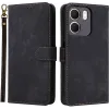 Phonesta Vintage Skin Book Wallet Klapphülle für Oppo A5x - Schwarz