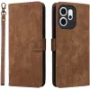 Phonesta Vintage Skin Book Wallet Klapphülle für Oppo Reno14 F/FS - Braun