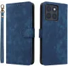 Phonesta Vintage Skin Book Wallet Klapphülle für Motorola Edge 70 - Blau