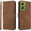 Phonesta Vintage Skin Book Wallet Klapphülle für Motorola Moto G06/G06 Power - Braun