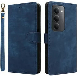 Phonesta Vintage Skin Book Wallet Klapphülle für Xiaomi Redmi 15 - Blau