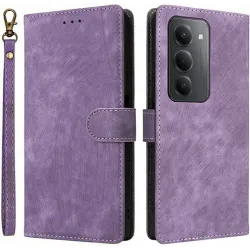 Phonesta Vintage Skin Book Wallet Klapphülle für Xiaomi Redmi 15 - Lila