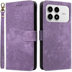 Phonesta Vintage Skin Book Wallet Klapphülle für Xiaomi Poco F8 Pro - Lila