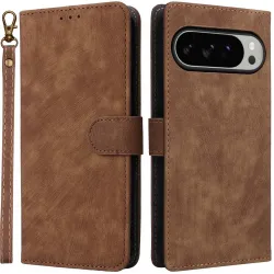Phonesta Vintage Skin Book Wallet Klapphülle für Google Pixel 10 Pro XL - Braun