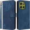 Phonesta Vintage Skin Book Wallet Klapphülle für Motorola Moto G86 - Blau