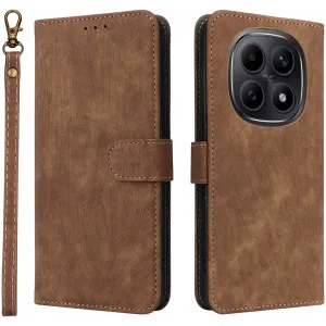 Phonesta Vintage Skin Book Wallet Klapphülle für Xiaomi Redmi Note 15 4G/5G / Xiaomi Poco M8 - Braun