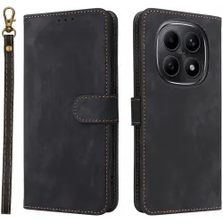Phonesta Vintage Skin Book Wallet Klapphülle für Xiaomi Redmi Note 15 4G/5G / Xiaomi Poco M8 - Schwarz