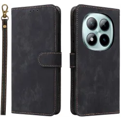 Phonesta Vintage Skin Book Wallet Klapphülle für Xiaomi Redmi Note 15 Pro Plus / Xiaomi Poco M8 Pro - Schwarz