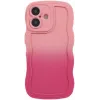 Phonesta Wavy Gradient Silikon Back Cover Hülle für Apple iPhone 16 - Rosa