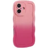 Phonesta Wavy Gradient Silikon Back Cover Hülle für Apple iPhone 16 Plus - Rosa 2