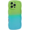 Phonesta Wavy Gradient Silikon Back Cover Hülle für Apple iPhone 16 Pro - Grün/Blau 1
