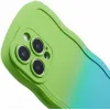 Phonesta Wavy Gradient Silikon Back Cover Hülle für Apple iPhone 16 Pro - Grün/Blau 5