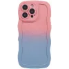 Phonesta Wavy Gradient Silikon Back Cover Hülle für Apple iPhone 16 Pro - Rosa/Blau 0