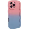 Phonesta Wavy Gradient Silikon Back Cover Hülle für Apple iPhone 16 Pro - Rosa/Blau 1