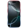 Phonesta Wavy Gradient Silikon Back Cover Hülle für Apple iPhone 16 Pro - Rosa/Blau 2