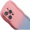 Phonesta Wavy Gradient Silikon Back Cover Hülle für Apple iPhone 16 Pro - Rosa/Blau 5