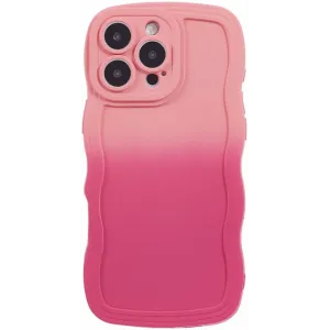 Phonesta Wavy Gradient Silikon Back Cover Hülle für Apple iPhone 16 Pro Max - Rosa