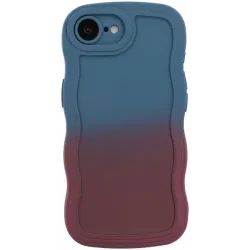 Phonesta Wavy Gradient Silikon Back Cover Hülle für Apple iPhone 17e/16e - Dunkelblau/Dunkelviolett