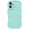 Phonesta Wavy Silikon Back Cover Hülle für Apple iPhone 16 - Minzgrün