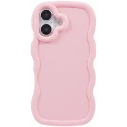 Phonesta Wavy Silikon Back Cover Hülle für Apple iPhone 16 - Rosa