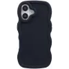 Phonesta Wavy Silikon Back Cover Hülle für Apple iPhone 16 - Schwarz