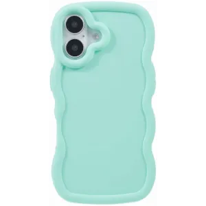 Phonesta Wavy Silikon Back Cover Hülle für Apple iPhone 16 Plus - Minzgrün