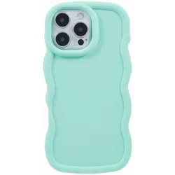Phonesta Wavy Silikon Back Cover Hülle für Apple iPhone 16 Pro Max - Minzgrün