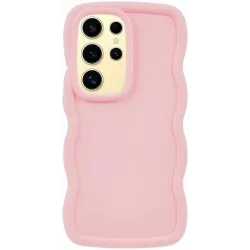 Phonesta Wavy Silikon Back Cover Hülle für Samsung Galaxy S25 Ultra - Rosa