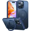 Torras Ostand Pro Back Cover Hülle mit MagSafe für Apple iPhone 16 Pro - Dunkelblau 0