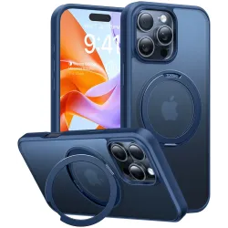 Torras Ostand Pro Back Cover Hülle mit MagSafe für Apple iPhone 16 Pro Max - Dunkelblau