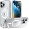 Torras Pstand Back Cover Hülle mit MagSafe für Apple iPhone 16 Pro Max - Transparent