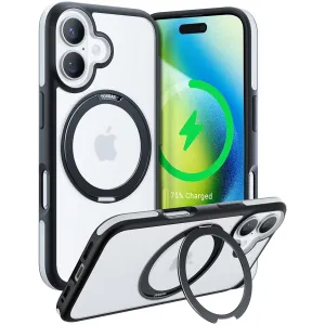 Torras Ostand R Fusion Back Cover Hülle mit MagSafe für Apple iPhone 16 Plus - Schwarz