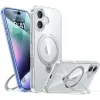 Torras Ostand Spin Back Cover Hülle mit MagSafe für Apple iPhone 16 - Transparent 0