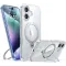 Torras Ostand Spin Back Cover Hülle mit MagSafe für Apple iPhone 16 - Transparent