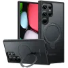 Torras Ostand Spin Back Cover Hülle mit MagSafe für Samsung Galaxy S24 Ultra - Schwarz 0